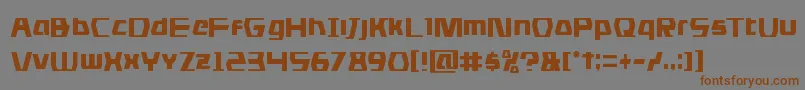 フォントdsmancond – 茶色の文字が灰色の背景にあります。