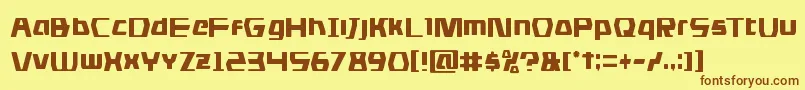 dsmancond-Schriftart – Braune Schriften auf gelbem Hintergrund