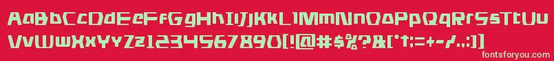 Шрифт dsmancond – зелёные шрифты на красном фоне
