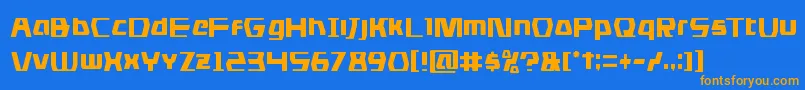 dsmancond Font – Orange Fonts on Blue Background