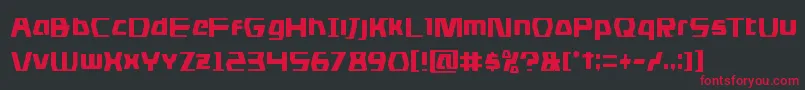 Czcionka dsmancond – czerwone czcionki na czarnym tle