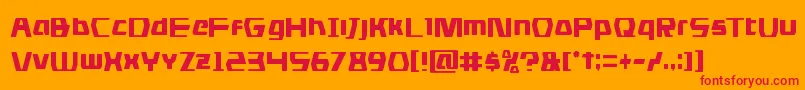 dsmancond-Schriftart – Rote Schriften auf orangefarbenem Hintergrund