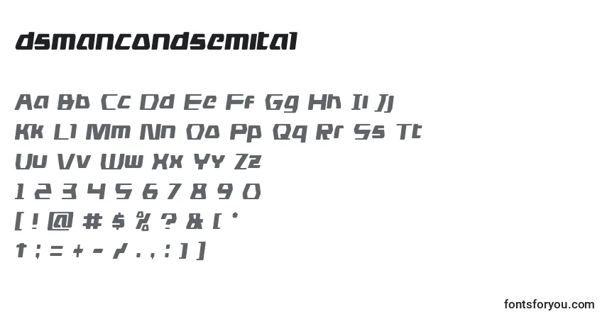 A fonte Dsmancondsemital (125586) – alfabeto, números, caracteres especiais