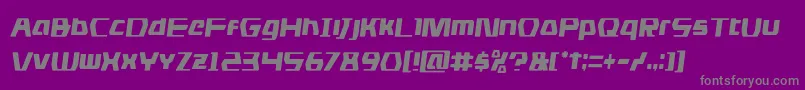 フォントdsmancondsemital – 紫の背景に灰色の文字