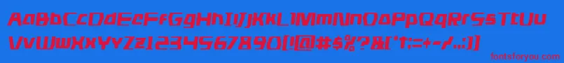 dsmancondsemital Font – Red Fonts on Blue Background