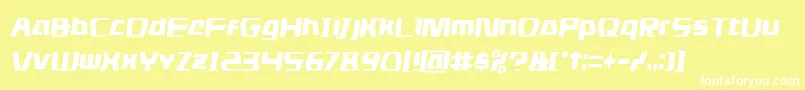 フォントdsmancondsemital – 黄色い背景に白い文字