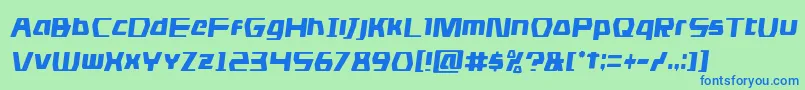 フォントdsmancondsemital – 青い文字は緑の背景です。