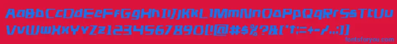 dsmancondsemital Font – Blue Fonts on Red Background