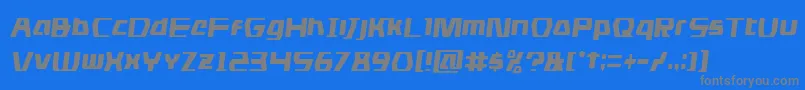 フォントdsmancondsemital – 青い背景に灰色の文字