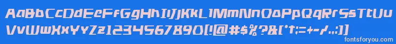 フォントdsmancondsemital – ピンクの文字、青い背景