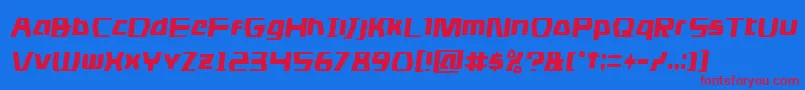 dsmancondsemital Font – Red Fonts on Blue Background