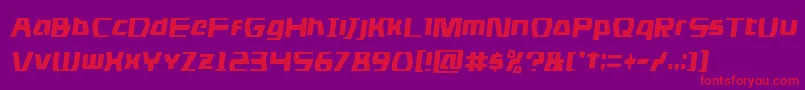 フォントdsmancondsemital – 紫の背景に赤い文字