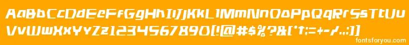 フォントdsmancondsemital – オレンジの背景に白い文字