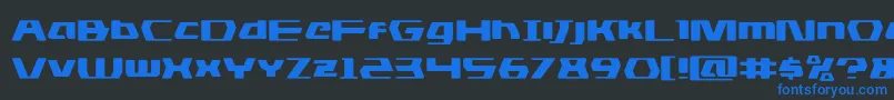 Fonte dsmanexpand – fontes azuis em um fundo preto