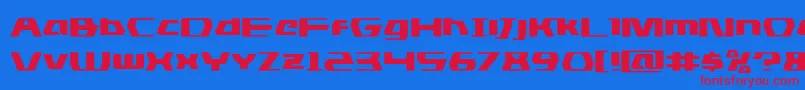 dsmanexpand Font – Red Fonts on Blue Background