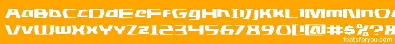 Czcionka dsmanexpand – białe czcionki na pomarańczowym tle