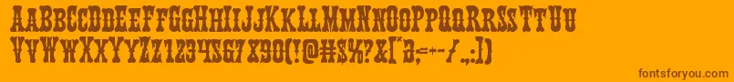 Czcionka Texasranger – brązowe czcionki na pomarańczowym tle