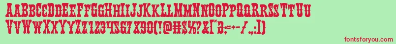 Texasranger Font – Red Fonts on Green Background