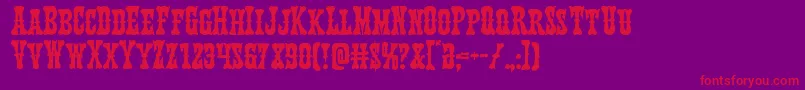フォントTexasranger – 紫の背景に赤い文字