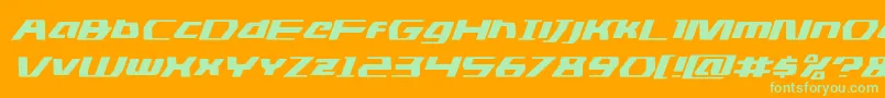 dsmanexpandital Font – Green Fonts on Orange Background