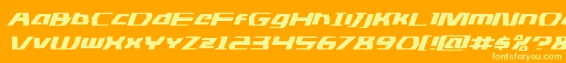 dsmanexpandital Font – Yellow Fonts on Orange Background