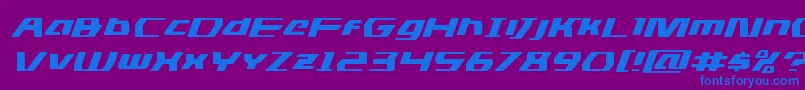 dsmanexpandital Font – Blue Fonts on Purple Background