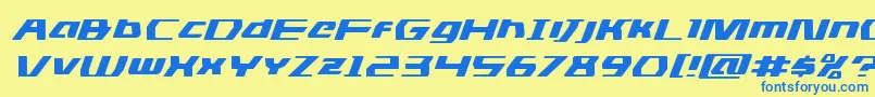 dsmanexpandital Font – Blue Fonts on Yellow Background