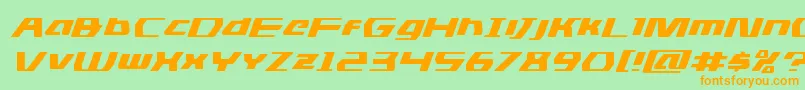 dsmanexpandital Font – Orange Fonts on Green Background