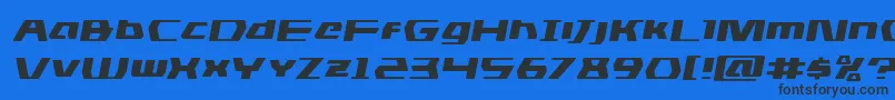 dsmanexpandsemital Font – Black Fonts on Blue Background
