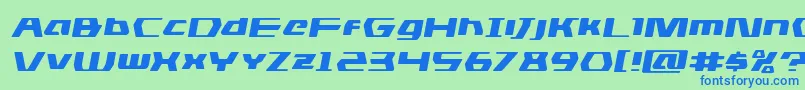 dsmanexpandsemital Font – Blue Fonts on Green Background