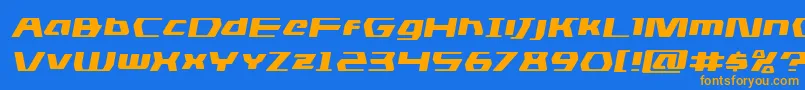 dsmanexpandsemital Font – Orange Fonts on Blue Background