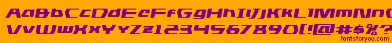 dsmanexpandsemital Font – Purple Fonts on Orange Background