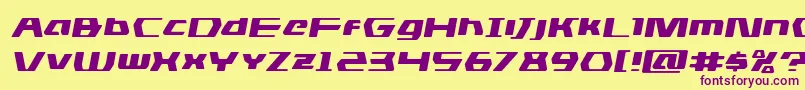 dsmanexpandsemital Font – Purple Fonts on Yellow Background