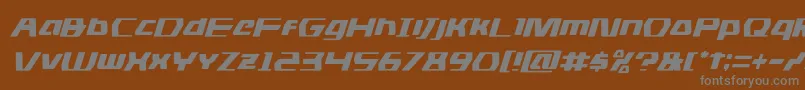 フォントdsmanital – 茶色の背景に灰色の文字