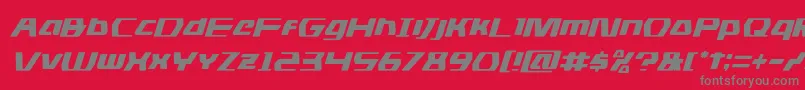 フォントdsmanital – 赤い背景に灰色の文字
