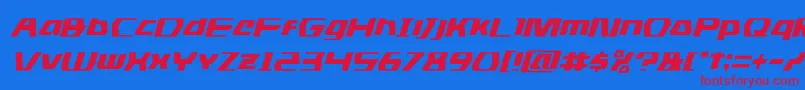 dsmanital Font – Red Fonts on Blue Background