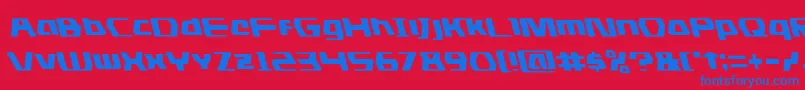dsmanleft Font – Blue Fonts on Red Background