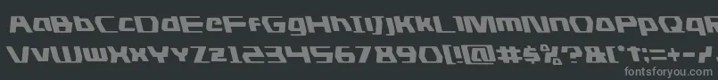 dsmanleft-fontti – harmaat kirjasimet mustalla taustalla