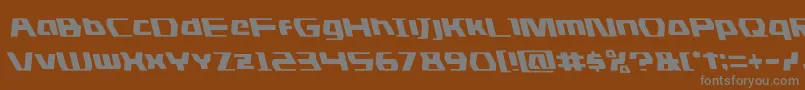 dsmanleft-fontti – harmaat kirjasimet ruskealla taustalla