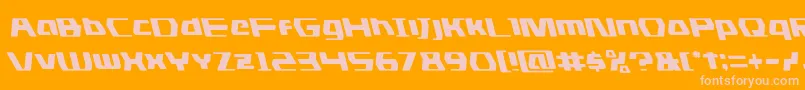 dsmanleft-Schriftart – Rosa Schriften auf orangefarbenem Hintergrund