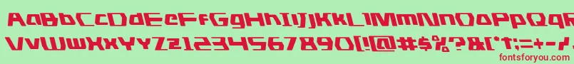 dsmanleft-fontti – punaiset fontit vihreällä taustalla