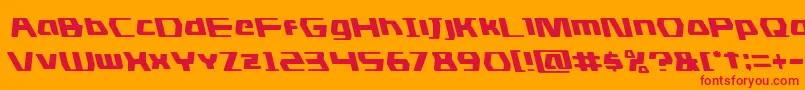 dsmanleft-Schriftart – Rote Schriften auf orangefarbenem Hintergrund