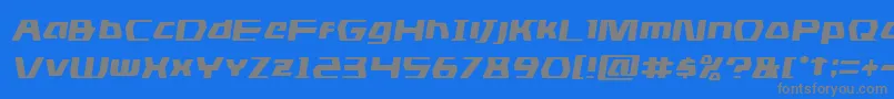 フォントdsmansemital – 青い背景に灰色の文字