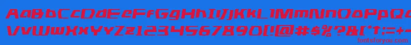 dsmansemital Font – Red Fonts on Blue Background