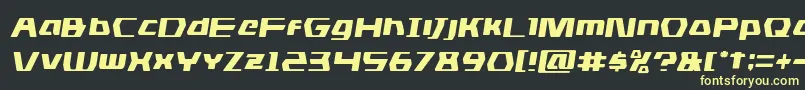 フォントdsmansemital – 黒い背景に黄色の文字