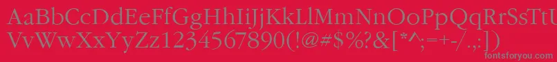 GarfeldNovaLight Font – Gray Fonts on Red Background