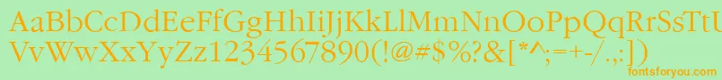 GarfeldNovaLight Font – Orange Fonts on Green Background