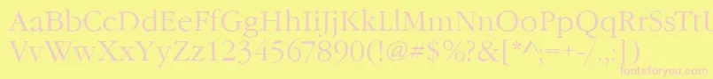 GarfeldNovaLight Font – Pink Fonts on Yellow Background