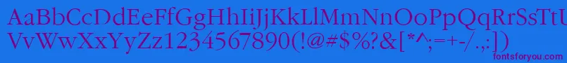 GarfeldNovaLight Font – Purple Fonts on Blue Background