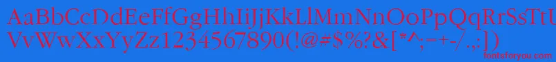 GarfeldNovaLight Font – Red Fonts on Blue Background